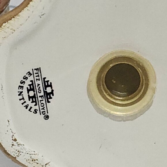 Fitz Floyd Christmas Bells Salt Pepper Shaker Set 3" handpainted vtg Holiday cer - Picture 7 of 7